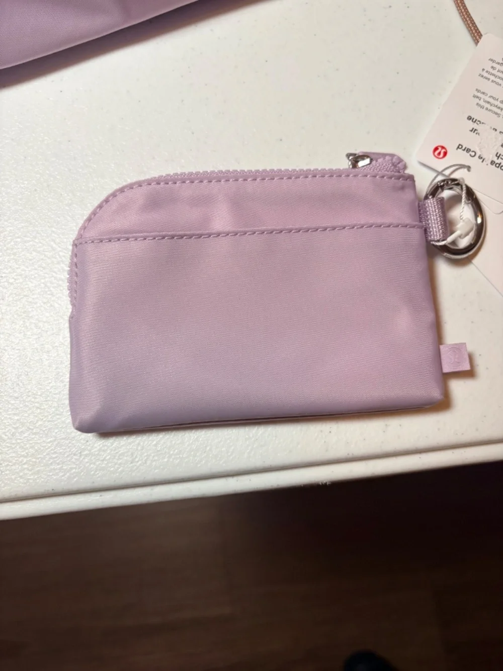Lululemon Clippable Card Pouch Color: Lilac Play: LLAY/LOTU/SLVR